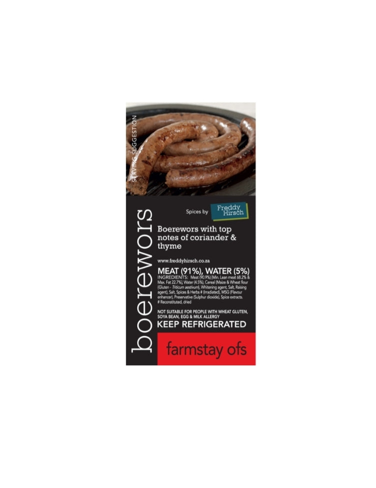Freddy Hirsch Boerewors Spice Farmstay 1kg