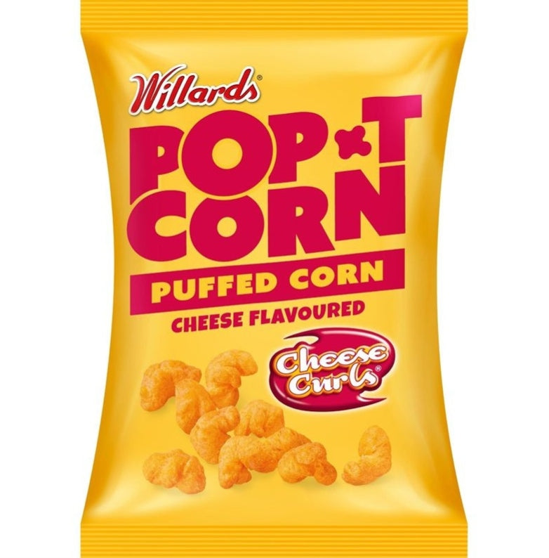 Willards Puffed - Pop T Corn - Cheese Curls 80g