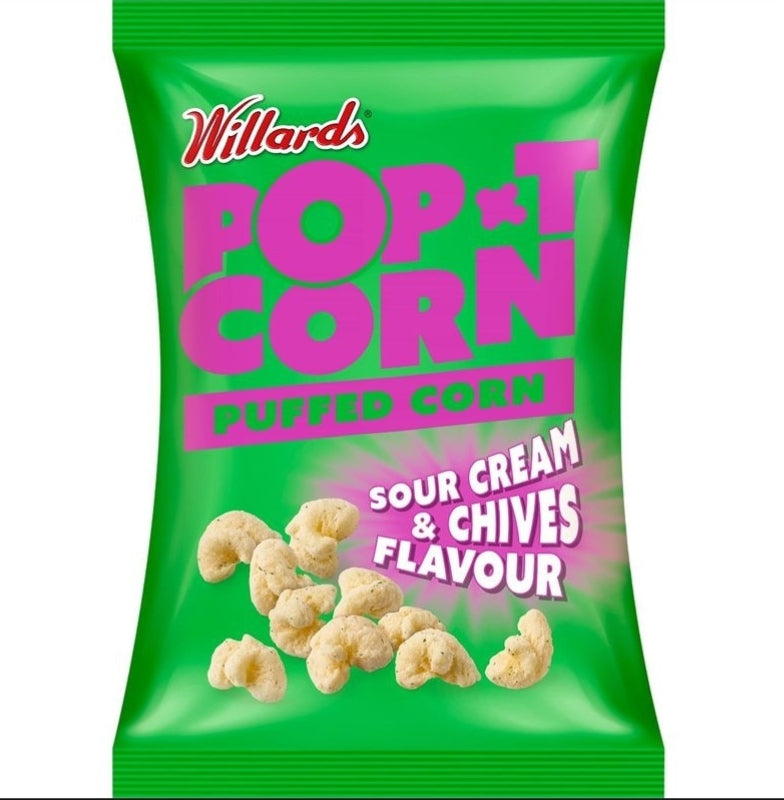 Willards Puffed - Pop T Corn - Sour Cream & Chives
