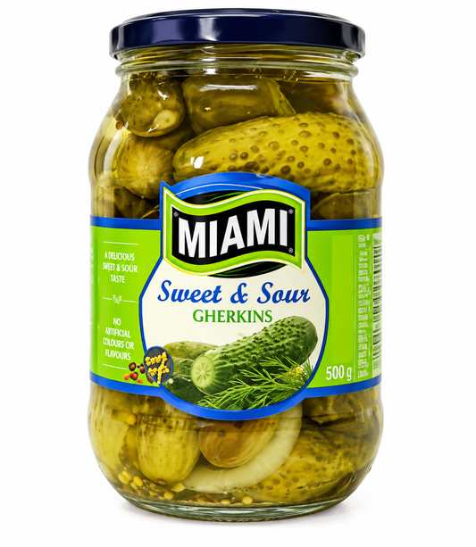 Miami Sweet & Sour Gherkins 380g